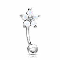 Piercing curved opal bloem