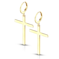 Oorbellen hoop ring met cross hanger 0.8