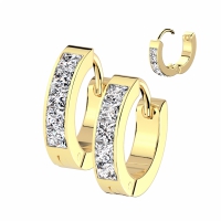 Oorbellen PVD 5 square ring 0.8