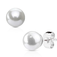 Oorbellen parel wit 0.8