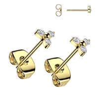 Oorbellen titanium Trinity top 0.8