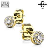 Oorbellen .925 Silver multi ronde steen 0.8