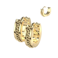 Oorbellen hoop ring met ketting inleg 0.8
