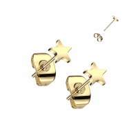 Oorbellen titanium platte ster 0.8