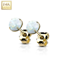 Oorbellen 14kt opal 0.8