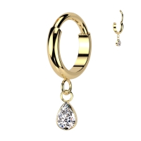 Oorbellen titanium 2 mm hangertje 0.8