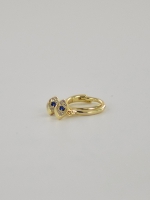 Oorring .925 Silver hanger blue eye 0.8