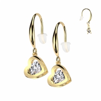 Oorbellen PVD Hollow Heart Dangle