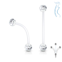 Piercing flexibel glitter balletje 1.6x25