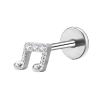 Piercing titanium intern schroefdraad Music Note