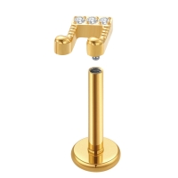 Piercing titanium intern schroefdraad Music Note