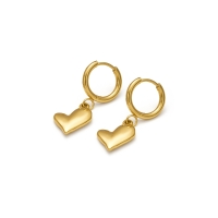 Oorbellen hartje massief hanger 0.8x10 - goud