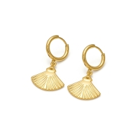Oorbellen schelpje hanger 0.8x10 - goud
