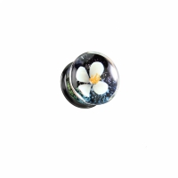 Double flared plug Floating White Flower