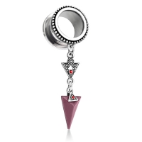 Screw-fit tunnel met tribal Burnished hanger