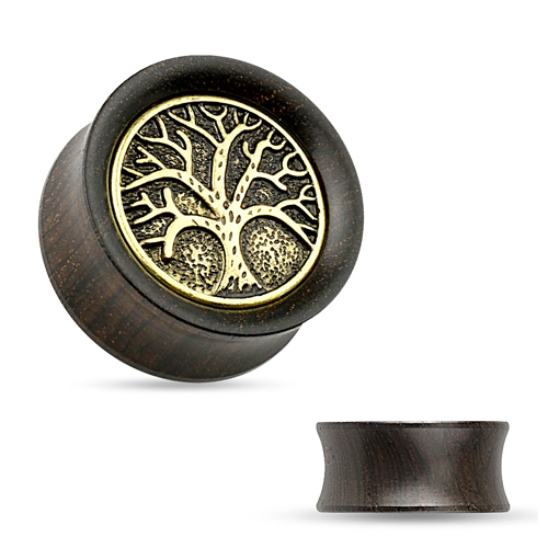 Double-flared plug tree of life Double-flared plug tree of life