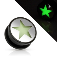 Screw-fit plug glow in the dark ster