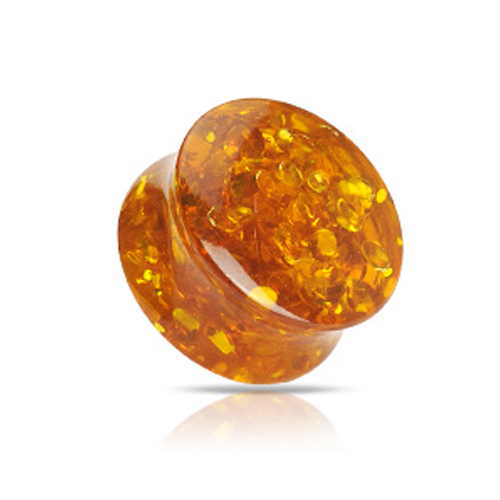 Double-flared plug Amber Double-flared plug Amber
