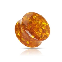 Double-flared plug Amber