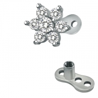 Dermal anchor titanium 3 gaats incl bloem top 1.6