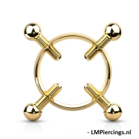Fake tepelpiercing klem met 4 schroeven