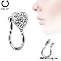 FAKE piercing gemmed hartje