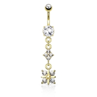 Navelpiercing diamant met hanger