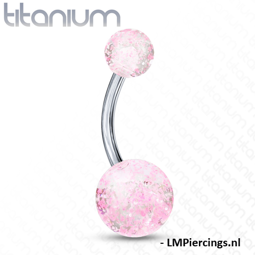 Gebogen Piercing titanium spikkel Gebogen Piercing titanium spikkel