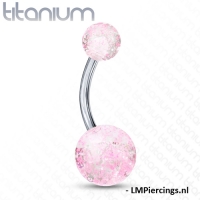 Gebogen Piercing titanium spikkel