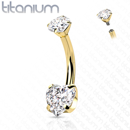 Piercing titanium hartje sierlijk Piercing titanium hartje sierlijk