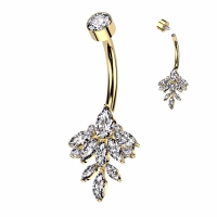 Navelpiercing leaf vine marquise