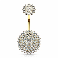 Navelpiercing Paved Round Shields