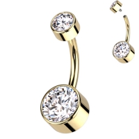 Piercing titanium gold plated bezels