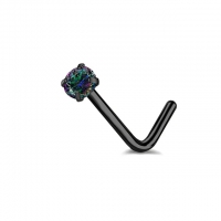 Neuspiercing L-bend ronde steen