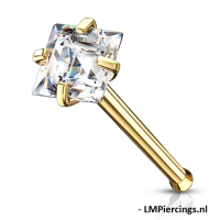 Neuspiercing PVD CZ top square 2.5 mm