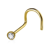 Neuspiercing U-bocht 0.8x6x2.5 met ingelegd steentje