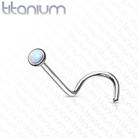 Neuspiercing titanium U-bocht opal 0.8x6x3