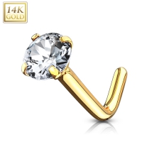 Piercing 14kt kristal prong setting 0.8x6