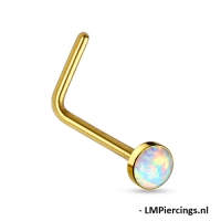 Neuspiercing PVD L-bend opal 0.8x6x2.5
