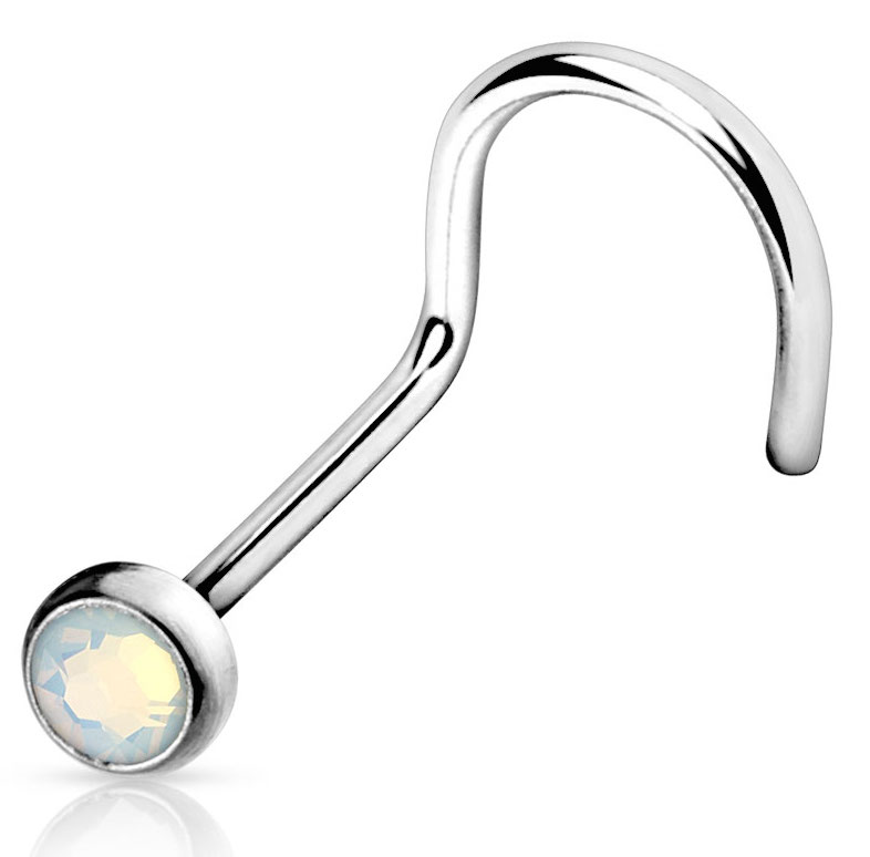 Neuspiercing U-bocht Opal Press Fit 0.8x6x2