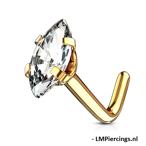 Neuspiercing Marquise ovale steen high quality 0.8x6x2.5 Neuspiercing Marquise ovale steen high quality 0.8x6x2.5