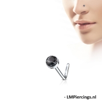 Neuspiercing L-bend natuursteen 0.8x6x3