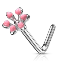 Neuspiercing L-bend flower 3D 0.8x6x4