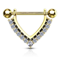 Tepelpiercing extra glimmende CZ steentjes 1.6x14