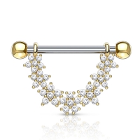 Tepelpiercing CZ flower lined 1.6x14