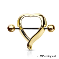 Tepelpiercing hart shaped 1.6x12