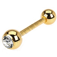 Piercing basis met steentje 1.6x16