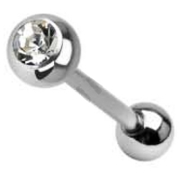 Piercing met zirkonia steen 1.6x16