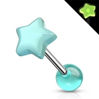 Tongpiercing glow in the dark ster 1.6x16