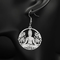 Oorbellen buddah hanger rond